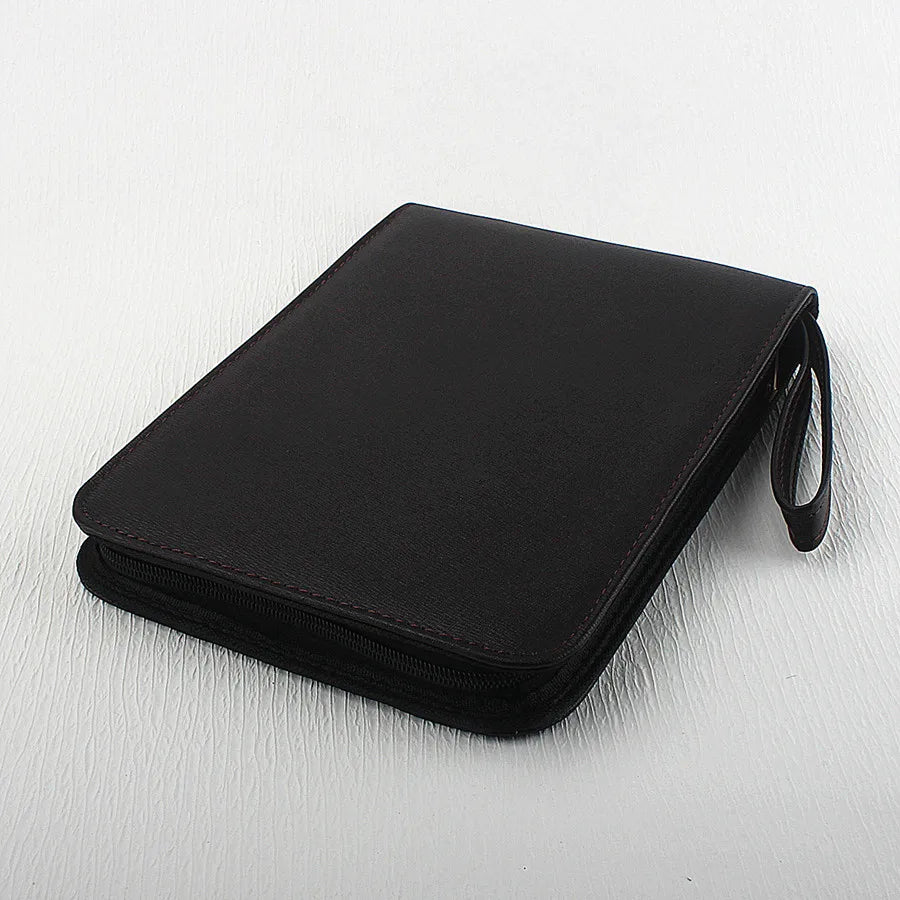 PU Leather Pen Holder Case for 10 24 36 48 Pens Waterproof Storage Organizer Quake 24 Slots-2