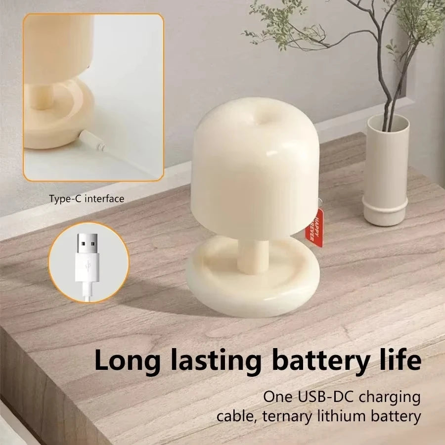 Mini Desktop Sunset Night Lamp Creative USB Rechargeable Mushroom Style Led Night Light for Coffee Bar Home Decor Bedroom Quake