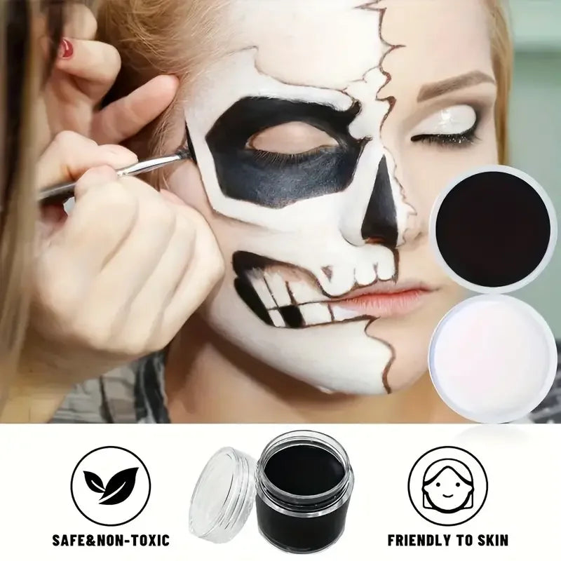 10g Face Paint Oil Body Painting Halloween Makeup Face Painting Stage Makeup Waterproof Body Paint With 6 Brushes Quake
