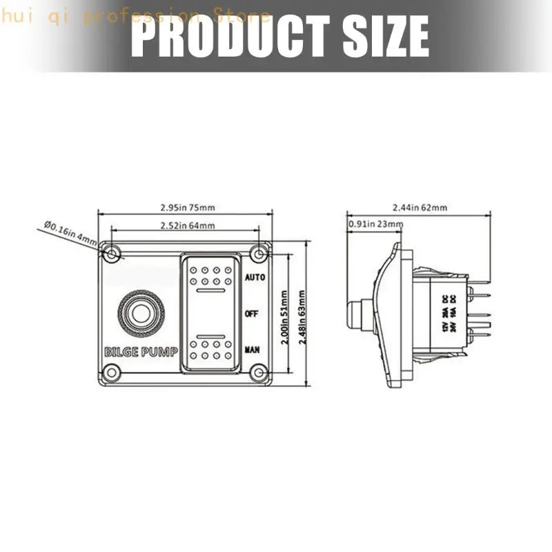 Boat Bilge Control Panel 12V 24V with Three Position Pump Use for Boat Wiring H8WE Quake