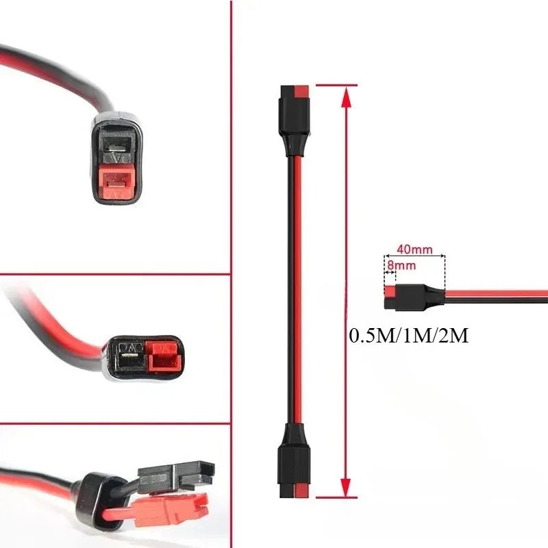 12AWG 30A Plug Connector Cable Solar Male to Female Connection Cord Outdoor Energy Storage Electric Vehicles Power Adapter Quake