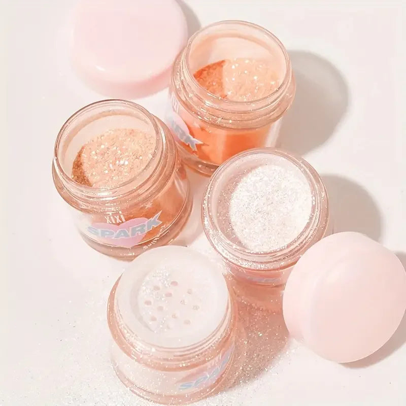 Shimmer Highlighter Powder,Contour Blush for Brightening and Defining Your Features Create a Sparkling Look,For Face and Eyes Quake