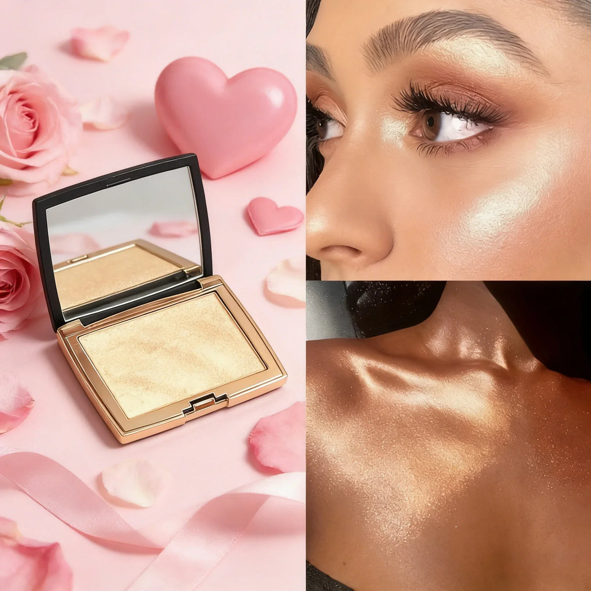 Valentine's Day Makeup Gift for Her, Natural Velvety Highlighter Stick, Long-Lasting Glow, Delicate Glitter, Easy Blend Nose Con Quake