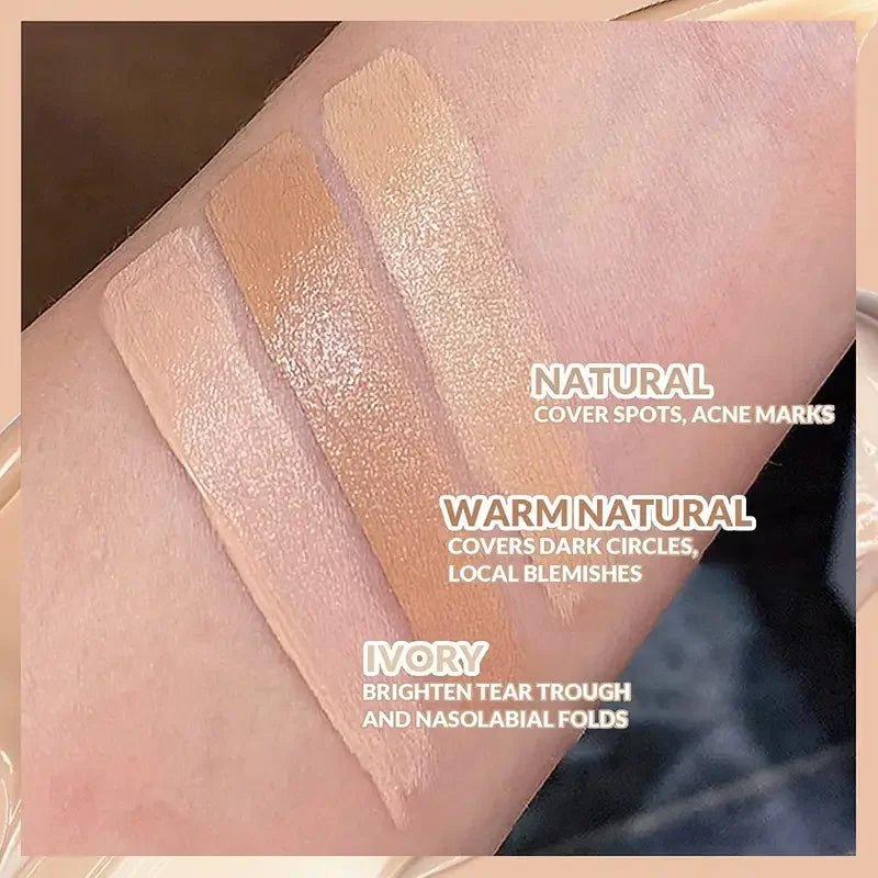 3-in-1 Face Concealer Makeup 3 Color Concealer Perfect Concealer for Blemishes,Dark Circles and Contours Balm for All Skin Types Quake