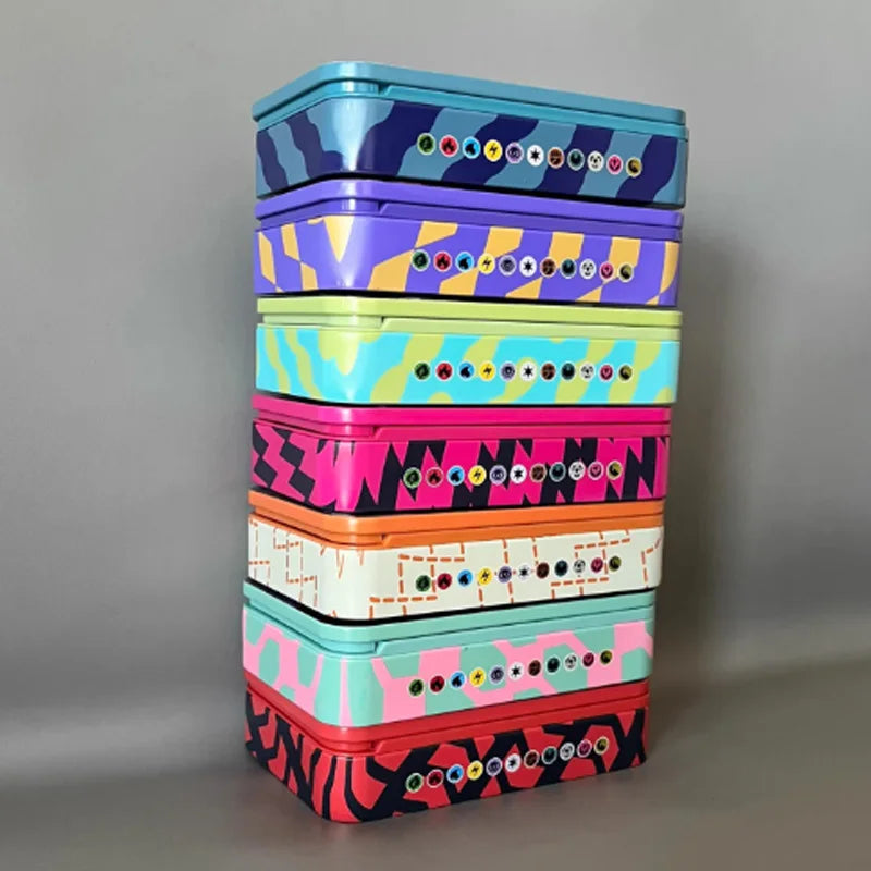 Official Pkm Trainer Series Metal Tin Box 7 Character Designs Marnie Raihan More Collectible Card Storage Box Gift for Kids Fans Quake
