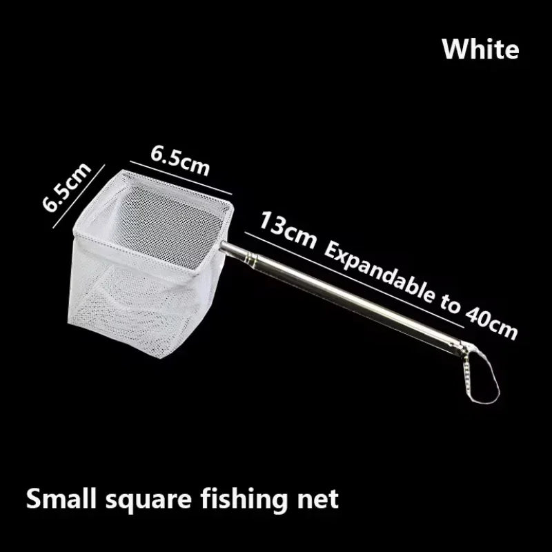 Square Fishing Net For Aquarium With Suction Cups, Retractable Fishing Equipment, With Long Handle, For Catching Fish And Shrimp Quake Small Square
