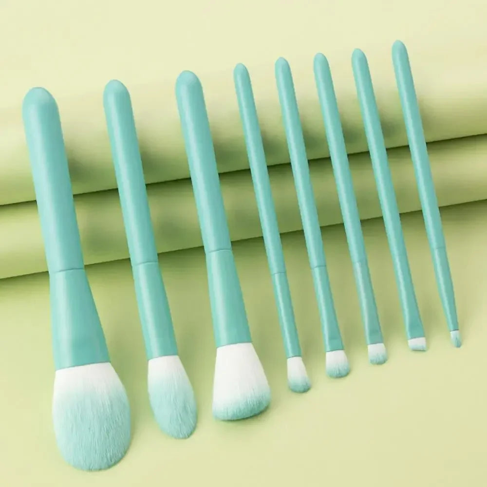 8PCS Portable Makeup Brushes Set Face Eye Lip Eye Shadow Eyebrow Comb Eyelash Spoolies Foundation Powder Brush Tools Cosmetic Quake