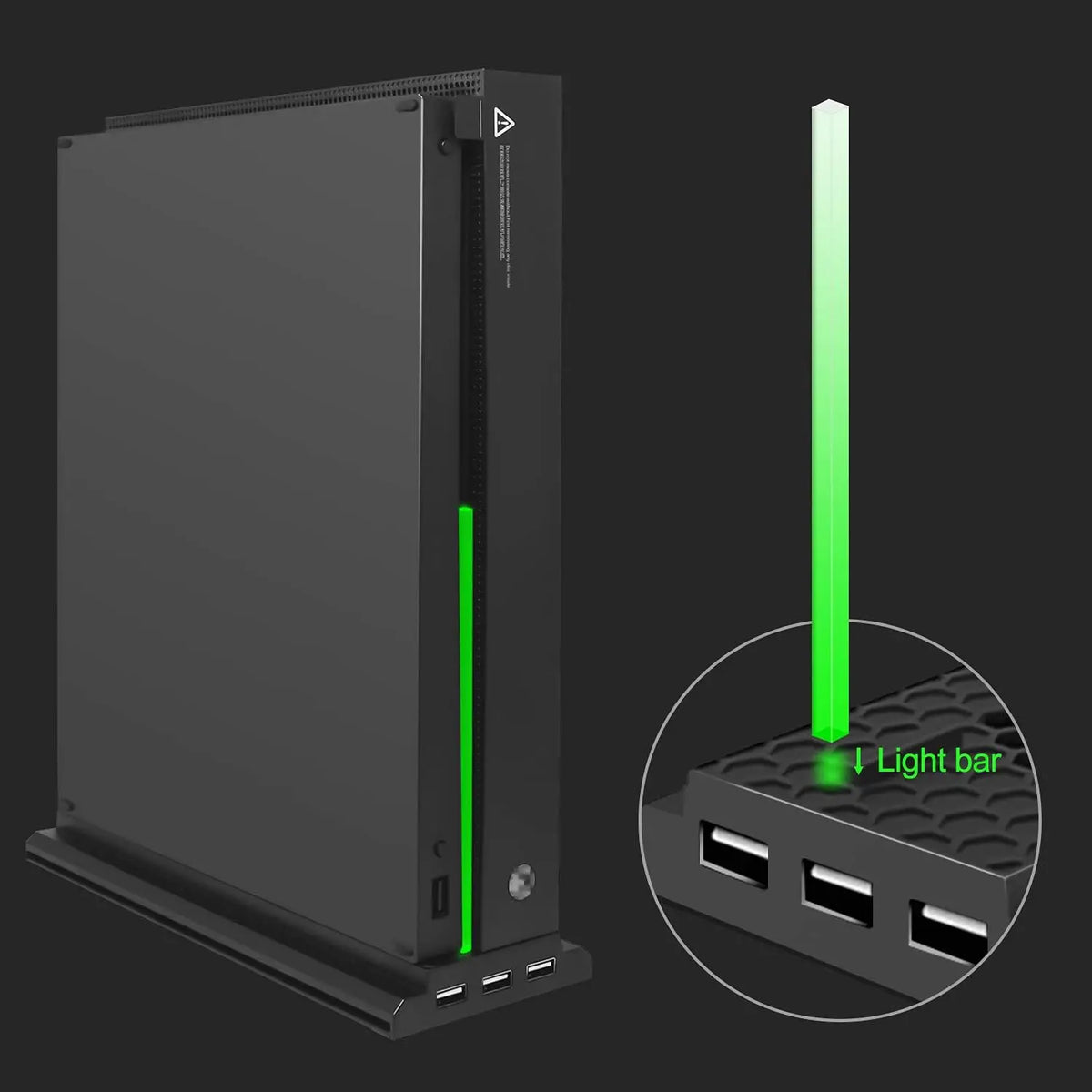 Vertical Cooling Stand Compatible with Xbox One X, Cooling Fan Stand Compatible with Xbox One X with 3 USB Ports Quake