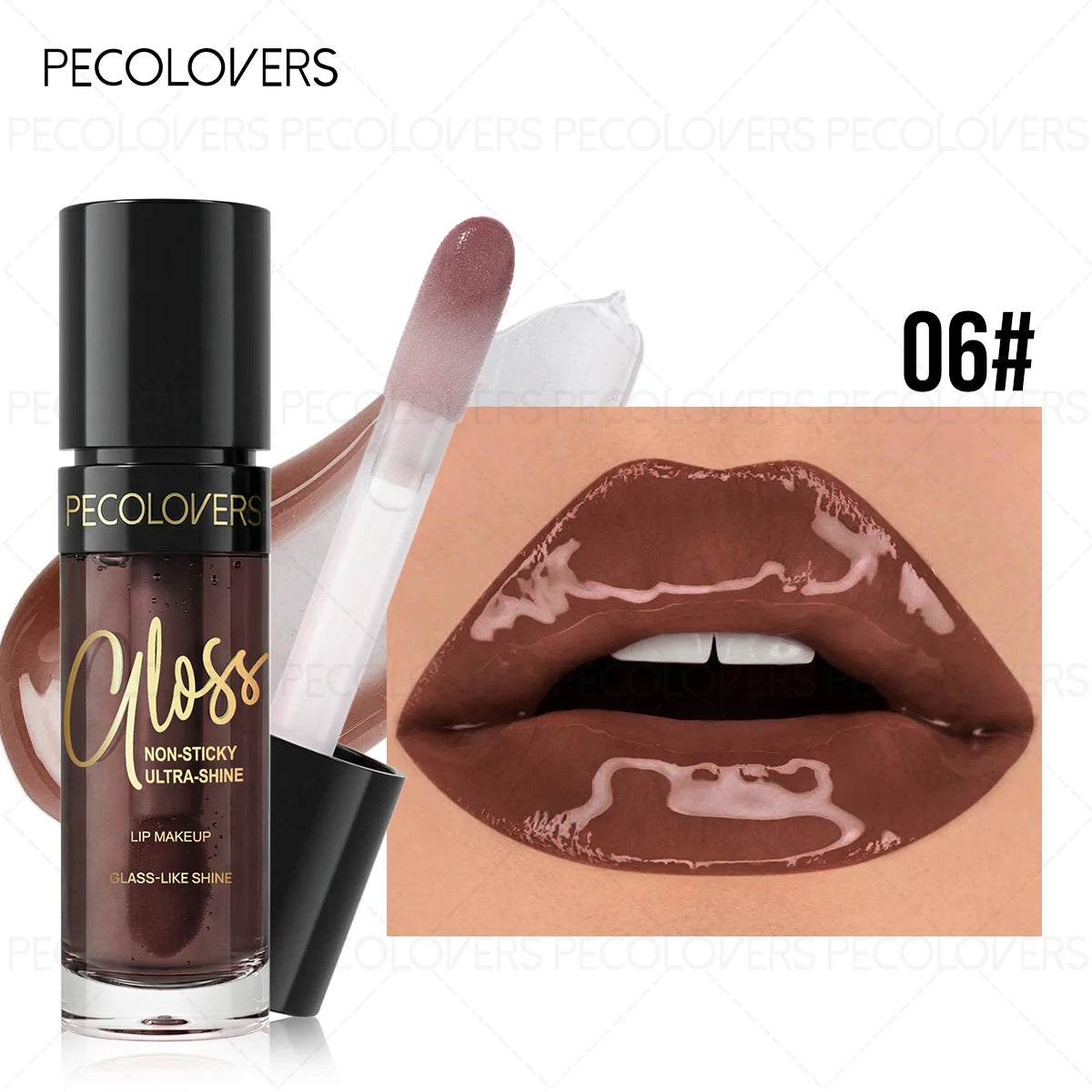 Shiny Plump Lip Glaze, Tinted Lip Gloss Pink Berry Nude, Non-Smudge Plump Lips Natural Brightening, Hydrating Lip Gloss Quake 06