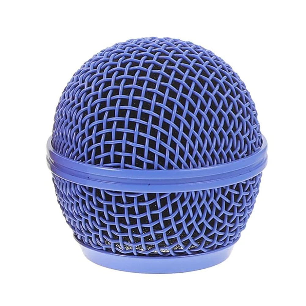 1 PC For Shure SM58 Wireless Microphone Replacement Metal Microphone Grille Replacing Professional Mic Ball Head Mesh Grilles Quake Blue