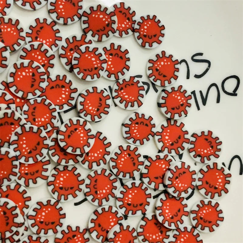 50g/Lot 5/10mm Halloween Red Green Poisonous Clay Slices Sprinkles Soft Pottery for DIY Crafts Filling Accessories Quake