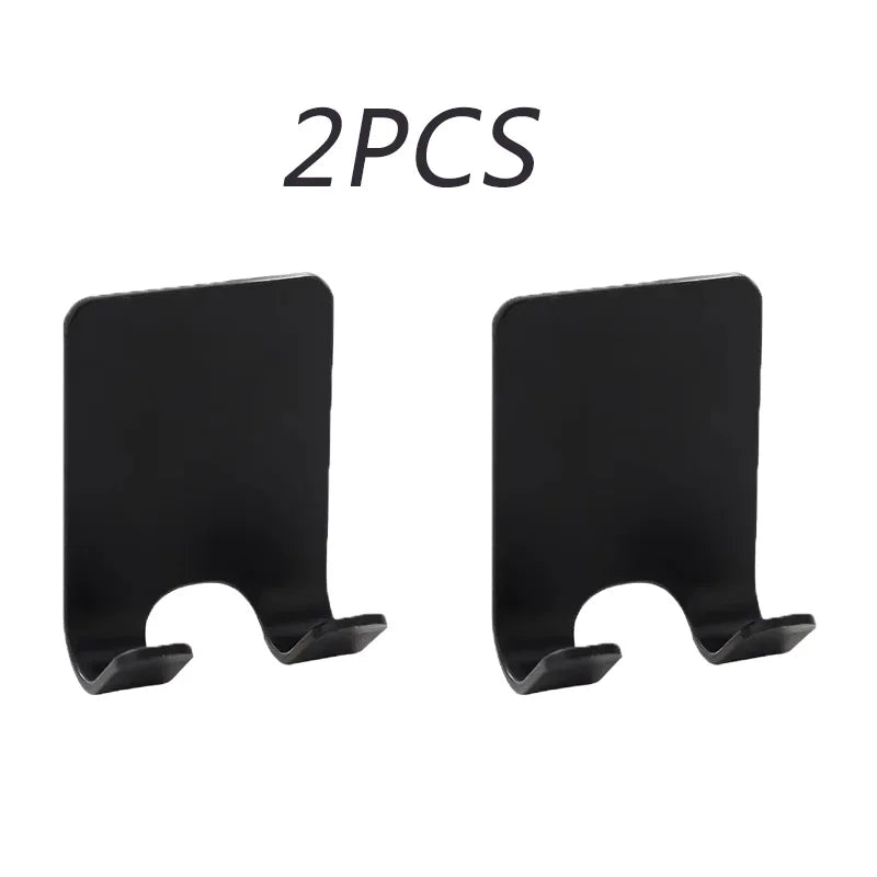 2/4PCS Plastic Shaver Holder Wall Mounted Adhesive Razor Hook Rack for Bathroom Shower - Strong Sticky No Drill Installation Quake M487 black 2pcs