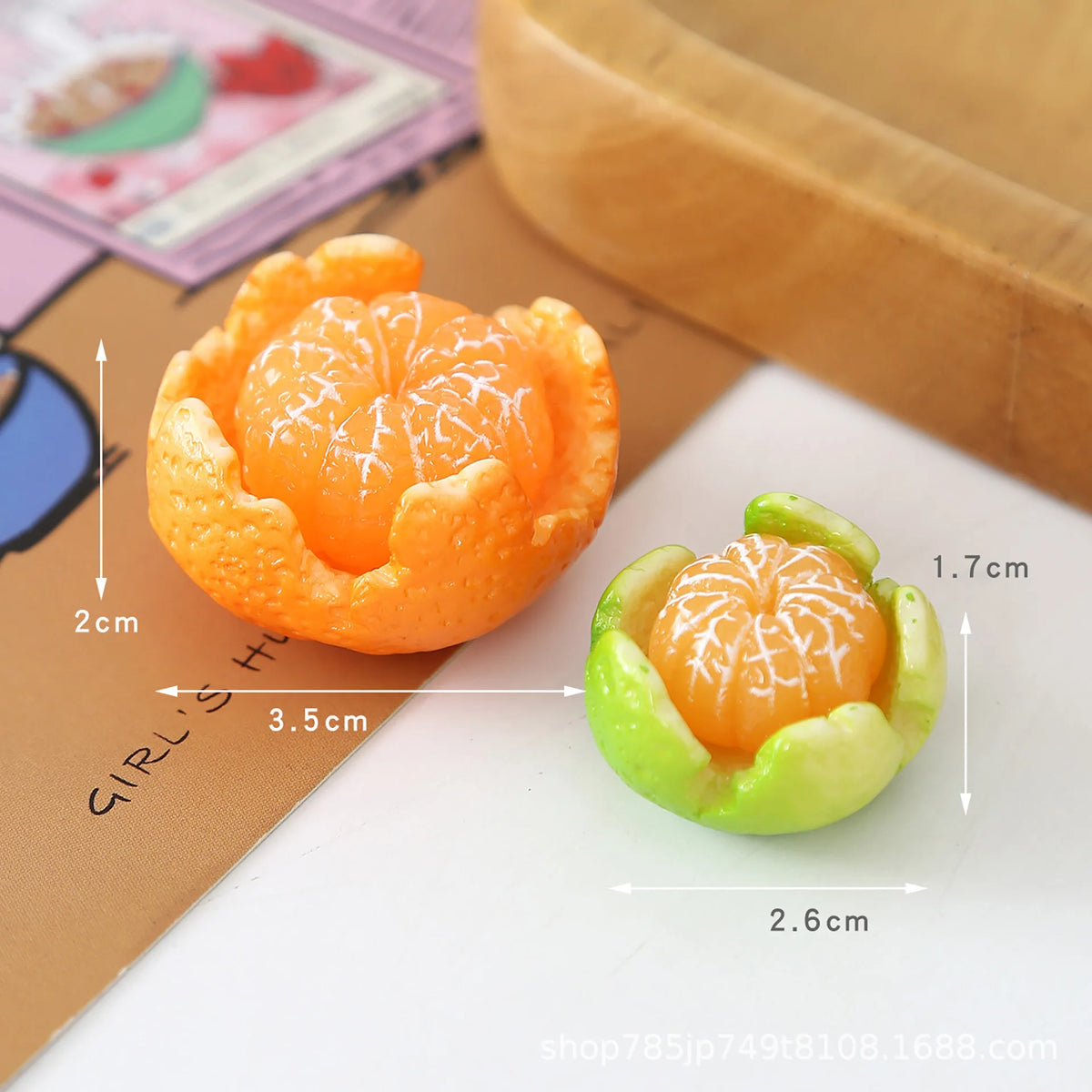 10Pcs Figurines Miniatures Simulated Half Peeled Orange DIY Fruit Micro Landscape Resin Ornaments For Home Decor Desk Accessorie Quake