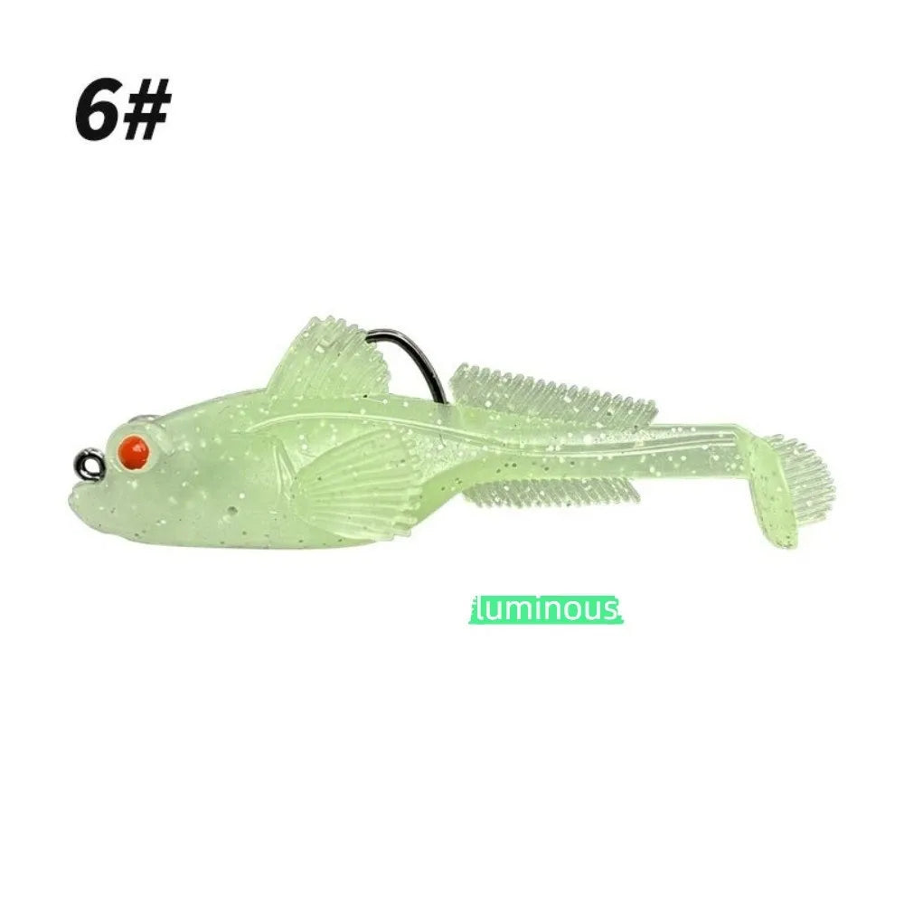 2pcs 9g Weight Silicone Goby Lure Jig Hook 12g Weight Sinking Soft Lure Perch Tackle Soft Material TPE Fishing Lure Bass Fishing Quake 9g 6-