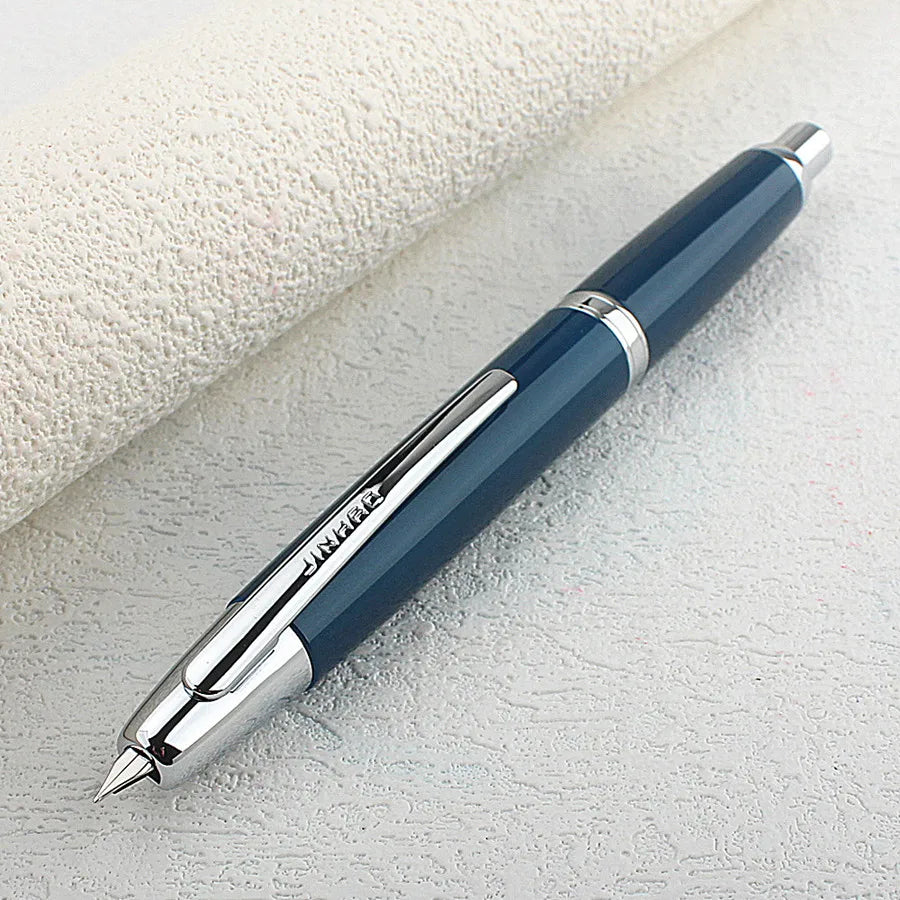 Jinhao 10 Press Fountain Pen Retractable EF Nib 0.38mm Metal Matte Black writing Ink Pen with Converter for students gifts Quake 10-2 F 0.5MM