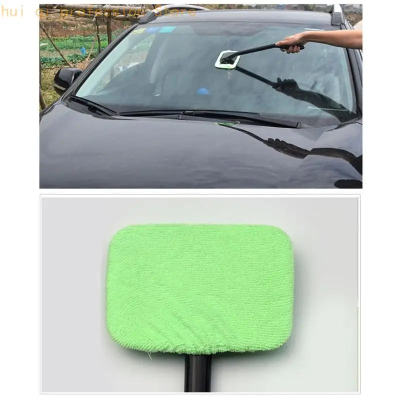 Windshield Cleaner, Car Windshield Cleaning Tool Inside Reusable and Washable Microfiber Cloth Foldable Handle H8WE Quake