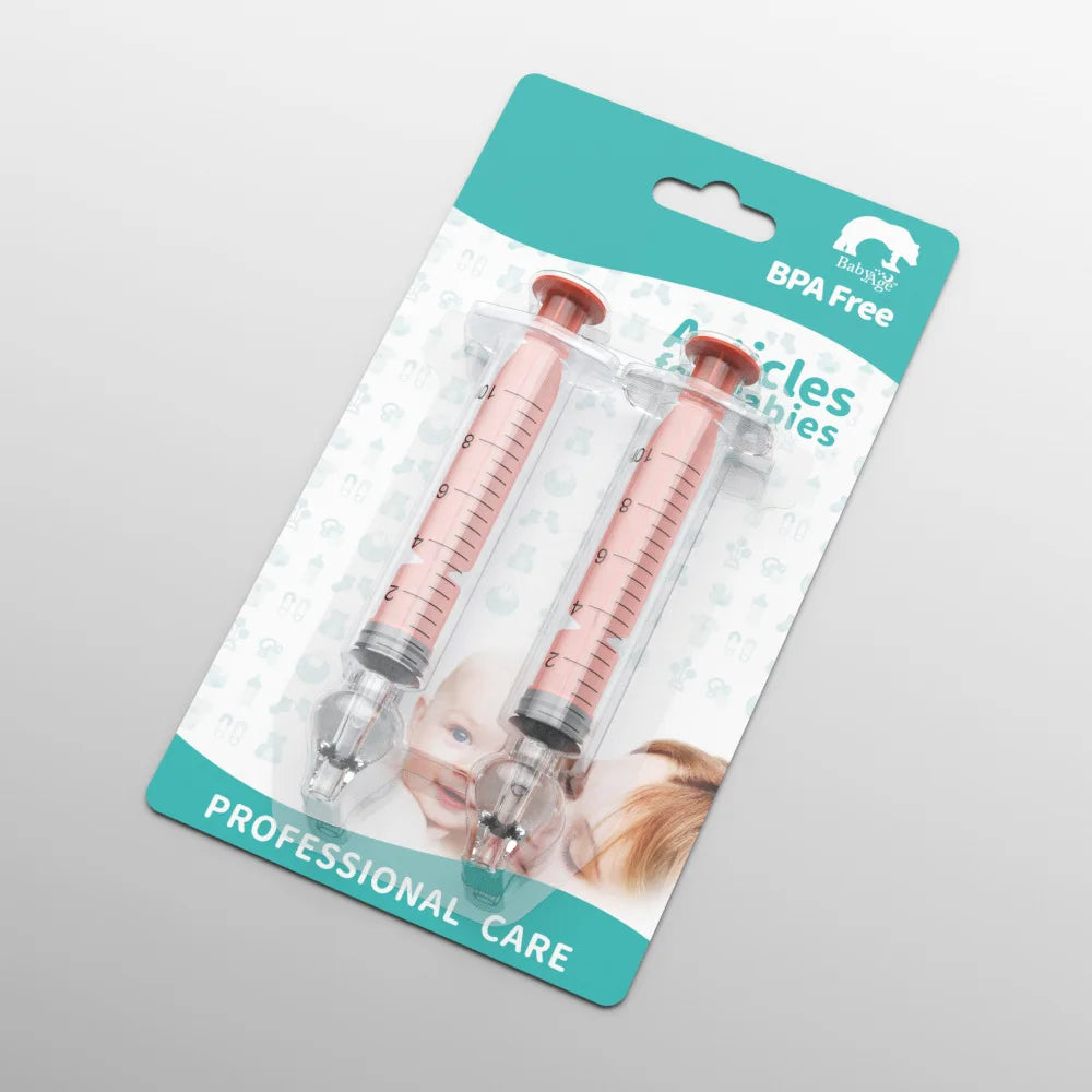 vvocci Lavado Jeringa 10ML/20ML Lavado Nasal Bebe Aspirador Nasal Para Bebe Baby Nasal Aspirator Syringe Baby Nose Cleaner Quake B251 -orange 2pc box