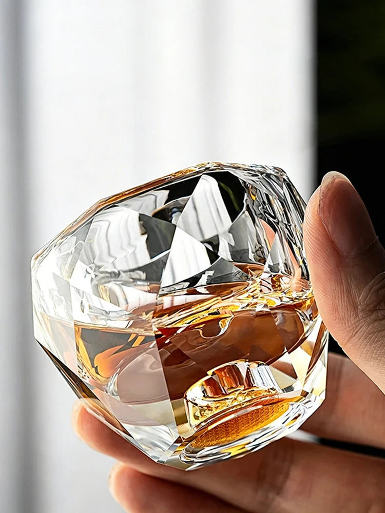 50ml Diamond Cut Crystal Shot Glass Set Shaojiu Cup Luxury Whiskey Tasting Cup Lead-Free Glass Tumbler For Liquor Tequila Vodka Quake