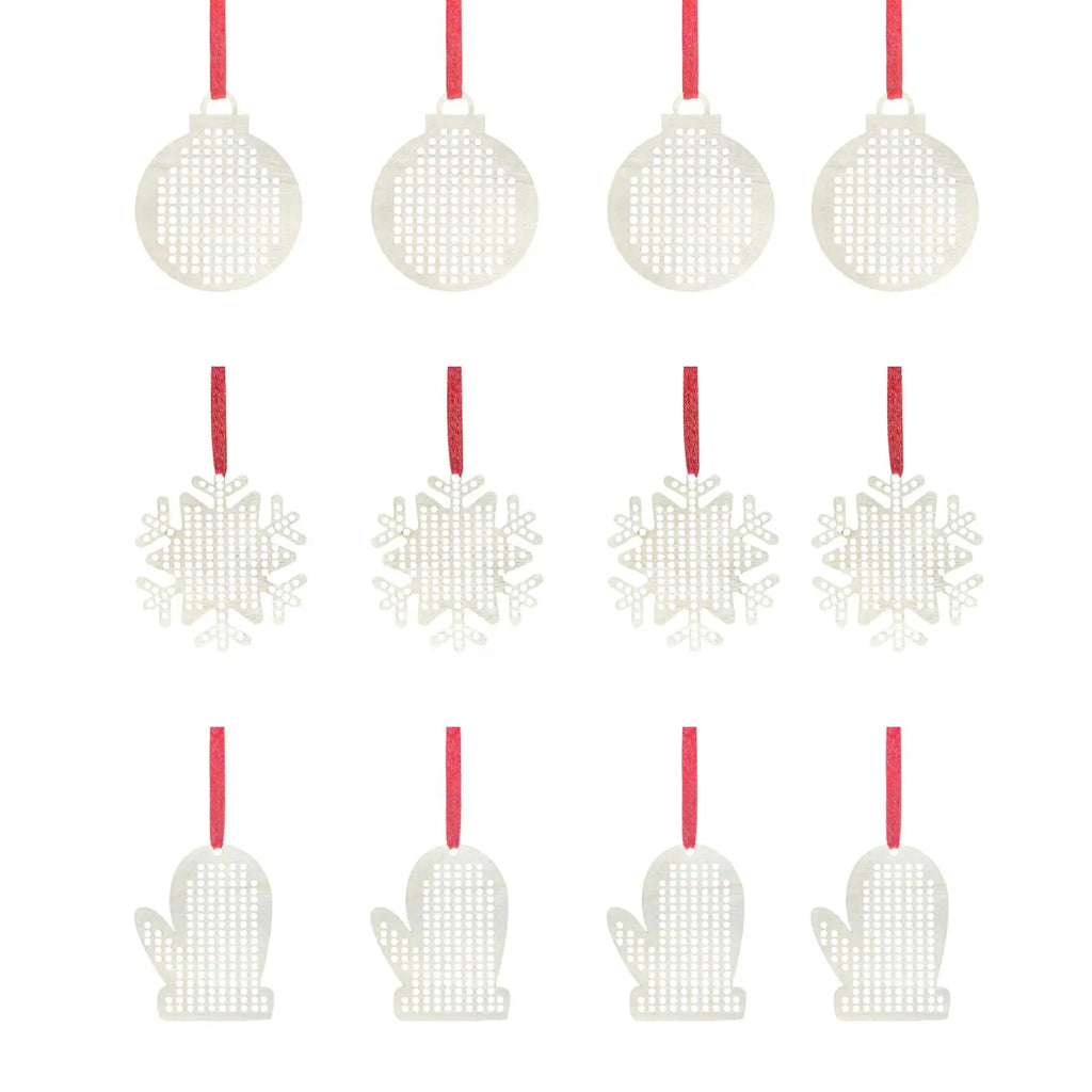 Wooden Cross Stitch Kits for Kids - Festive DIY Christmas Ornaments Set Quake