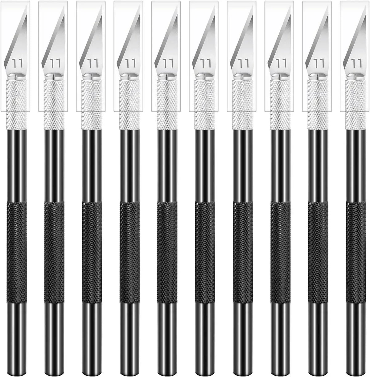 vvocci 10PCS Exacto Knife Colorful Craft Knife Kit, Sharp Exacto Knife Set, Carving Precision Hobby Knife for DIY, Art, Cutting, Quake M264 black10pcs