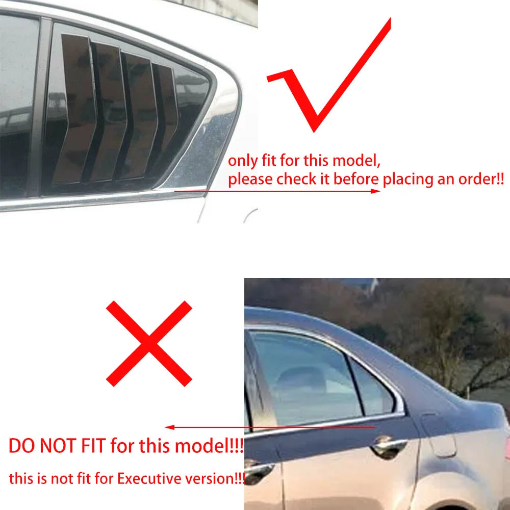 For Honda Accord 8th Sedan 2008-2013 Car Rear Louver Window Side Shutter Cover Trim Sticker Vent Scoop ABS Carbon Fiber Black Quake