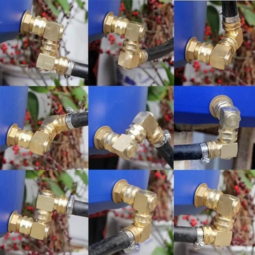 High Quality 90 Degree Hose Swivel Elbow Solid Brass Adjustable Hose Kink Protector Elbow Connector Quake