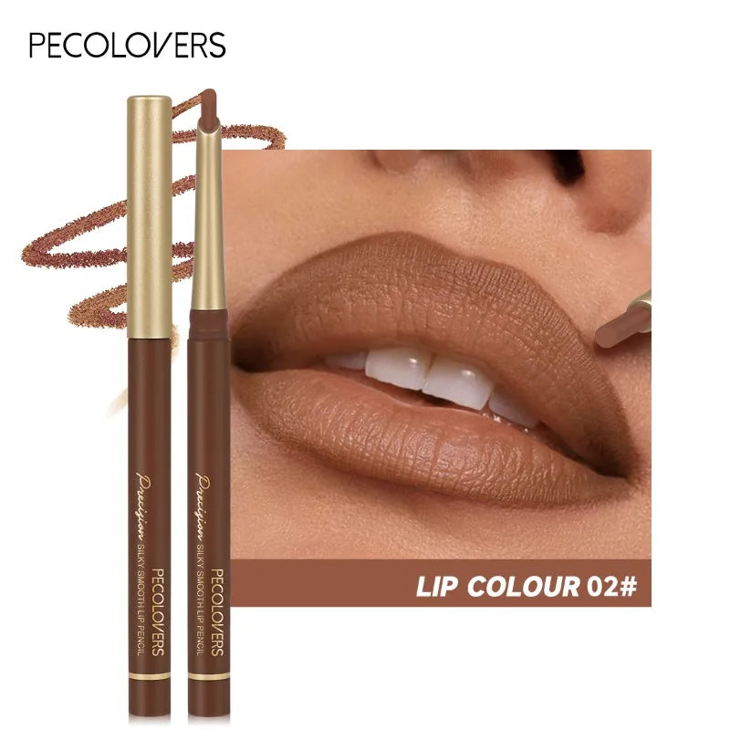 Inclined Tube Brown Tube Lip Liner, Multi-color Lipstick Pen, Depicting Lip Contours, Charming Lips, Lip Cosmetics Quake 02