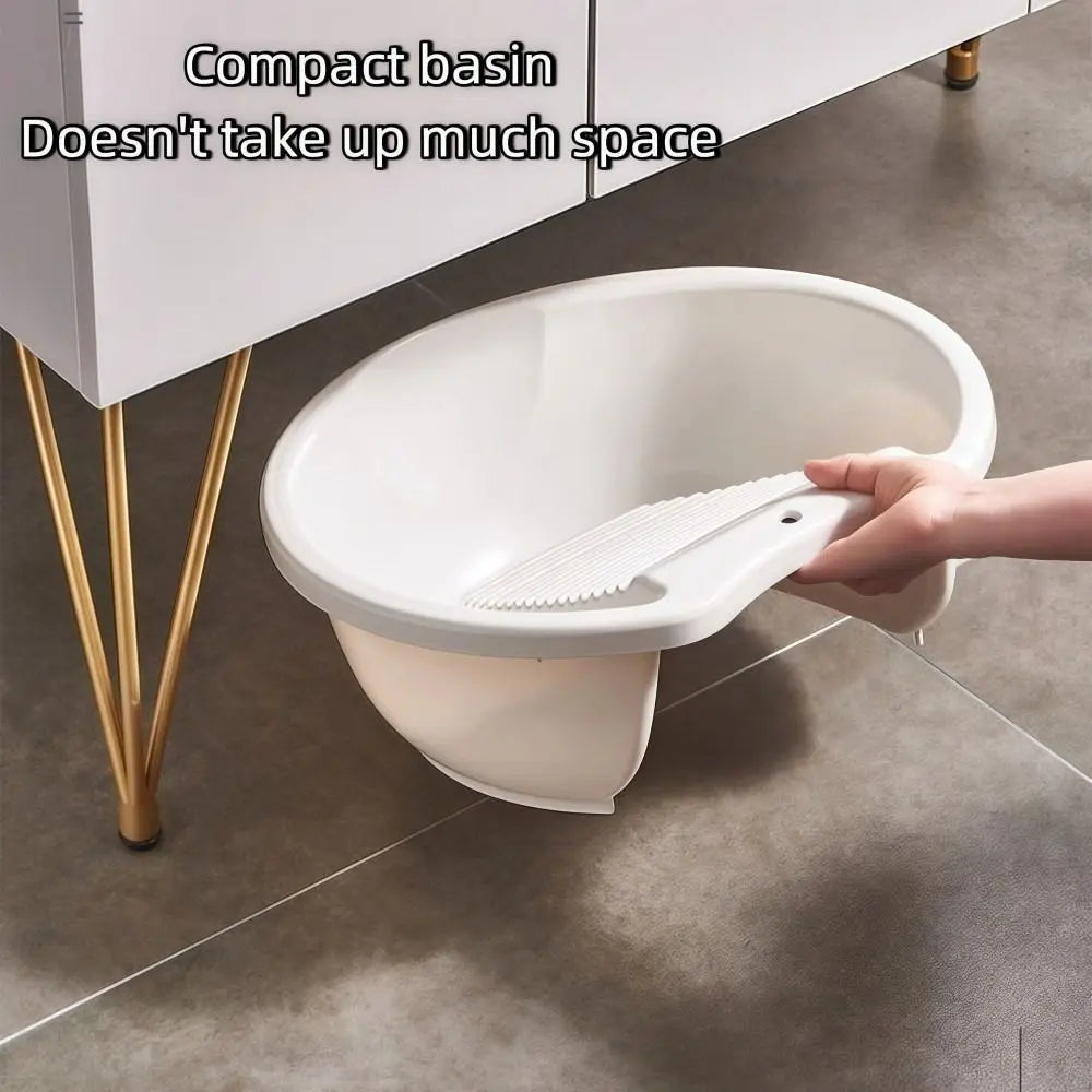 2IN1 Washboard Basin Thickened Plastic Underwear Cleaning Basin Convenient Non-Slip Laundry Tub For Hand Washing Clothes Quake