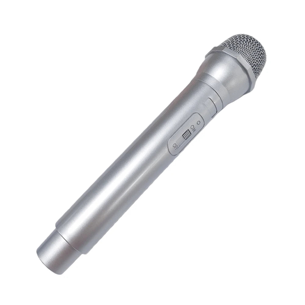 Simulation Microphone Prop,Plastic Realistic Pretend Microphone Prop,Fun Stage Mic Prop for Christmas,Cosplay,Speech,Music Party Quake Silver
