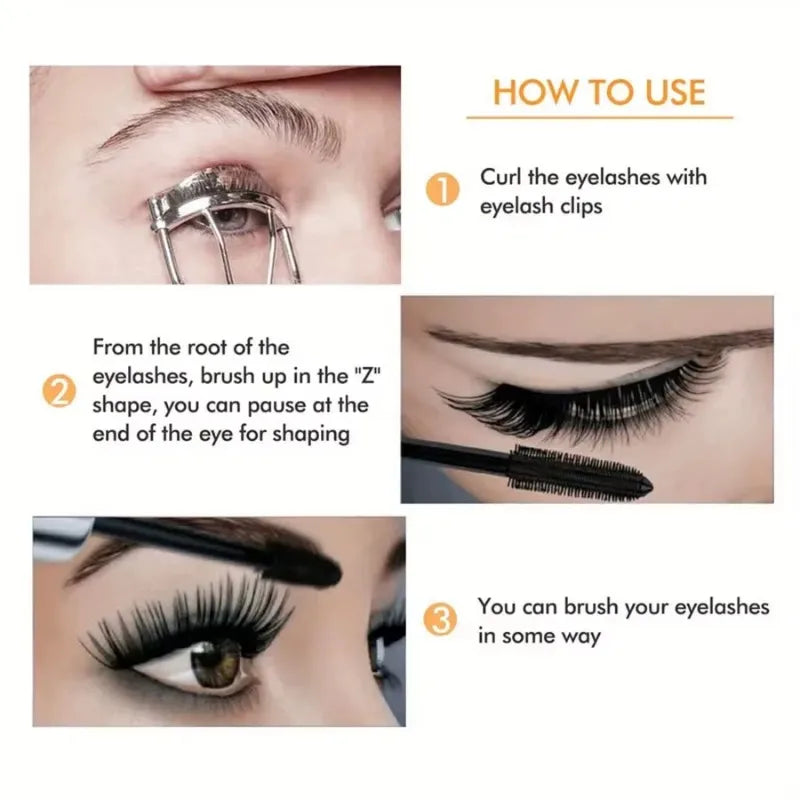 Waterproof 4D Mascara Thick Long Smudge-proof Plump Encrypted Long-lasting Curling Large Eye Makeup Makeup Tools Quake