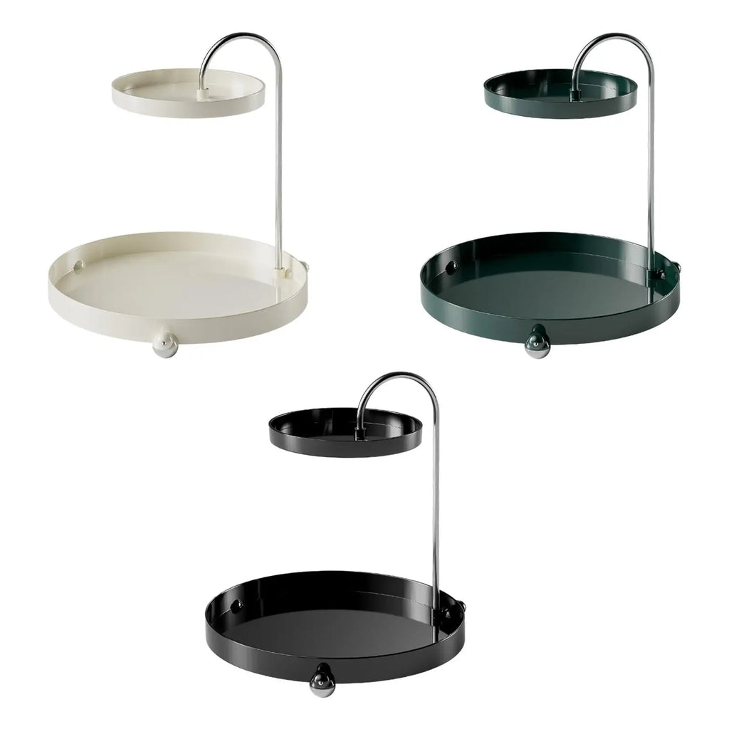 2 Tier Storage Rack, Bathroom Tray Holder, Rotatable Pantry Organization for Bedroom, Shower Dresser Bathroom Quake