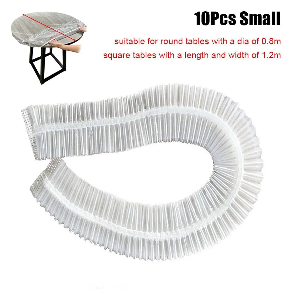 10Pcs Thickened PE Disposable Tablecloth Elastic Mouth Round Square Table Cover Greaseproof Kitchen Accessory Quake 10Pcs small