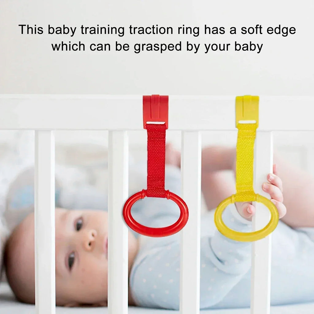 vvocci 4pcs Baby Crib Pull Rings for Walking Training Baby Cot Rings Walking Assistant Rings Stand up Ring Protection Ergonomic Quake