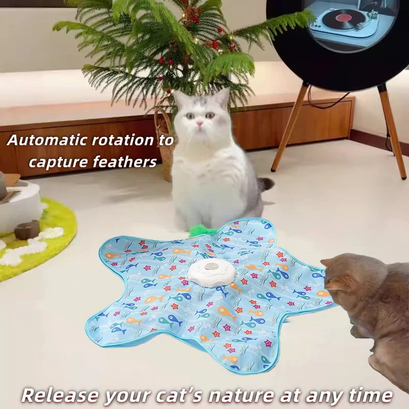 Cat hunting cover toy automatic turntable cat teasing stick pet game cover cat interactive toy hiding cover toy Mimi's favorite Quake Default Title