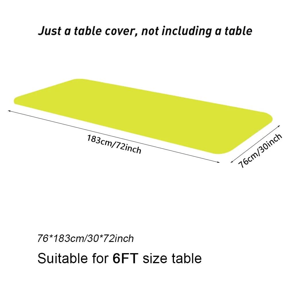 1Pcs Spandex Rectangular Tablecloth Elastic Fitted Stretch Table Cloth Universal 6FT Patio Table Cover Quake green 6ft