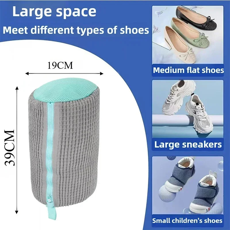 Reusable Shoe Washing Machine Bag for Sneakers Tennis Shoes Unstain Durable Shoe Cleaning Bag for Washing Machine Quake 1PCS-grey