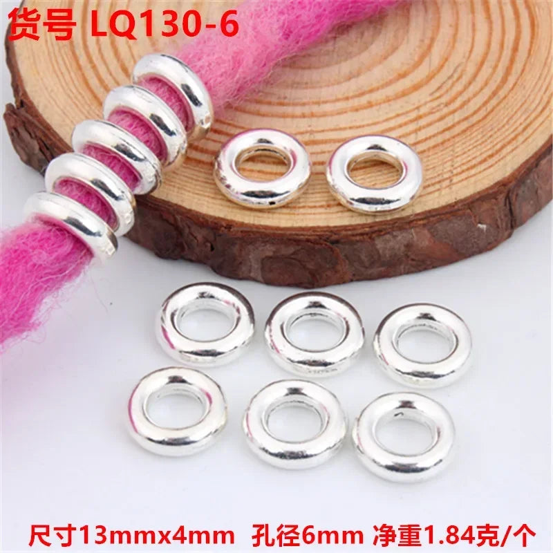 African Braiding Hair Rings Vintage Spiral Braids Hair Styling Tools Accessories Silver Gold Beads for Hair Braids Dreadlock Quake 5pcs LQ130-6
