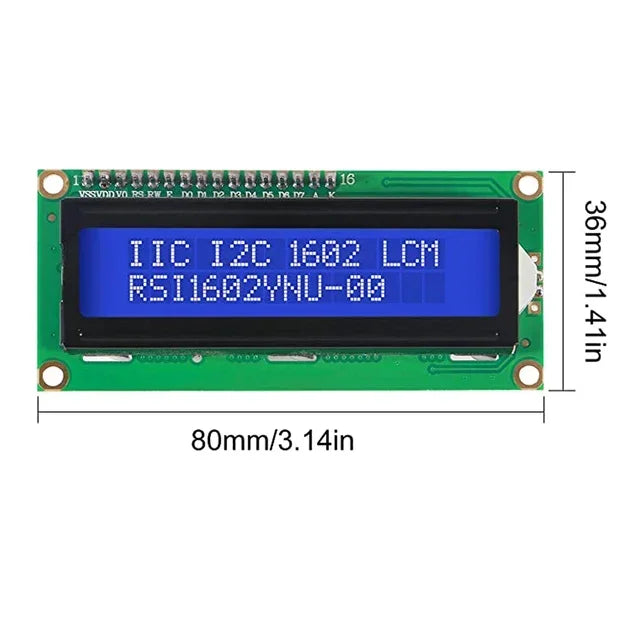 LCD1602 Module 16x2 Character Blue Screen LCD Display PCF8574T PCF8574 1602 LCD with IIC I2C Interface 5V Quake LCD1602 Blue