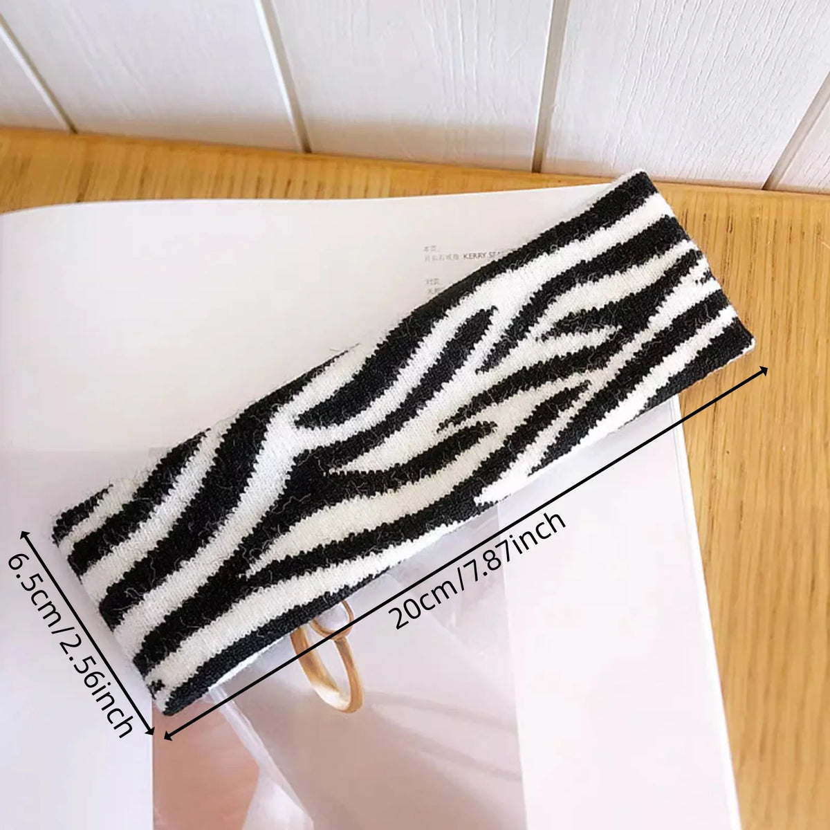 Street Style Personalized Star and Moon Headband Knitted Breathable Butterfly Embroidery Head Scarf for Running Yoga and Sports Quake zebra