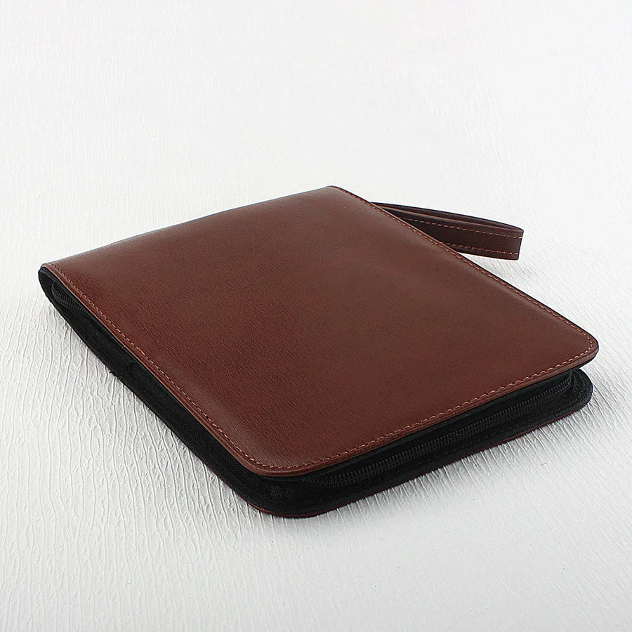 PU Leather Pen Holder Case for 10 24 36 48 Pens Waterproof Storage Organizer Quake 24 Slots-1