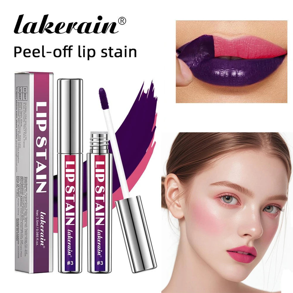 Lip Liner Stain, Peel Off Lip Liner & Lip Gloss, Long Lasting Waterproof Matte Color and Glossy Shine, Transfer-Proof Lip Makeup Quake