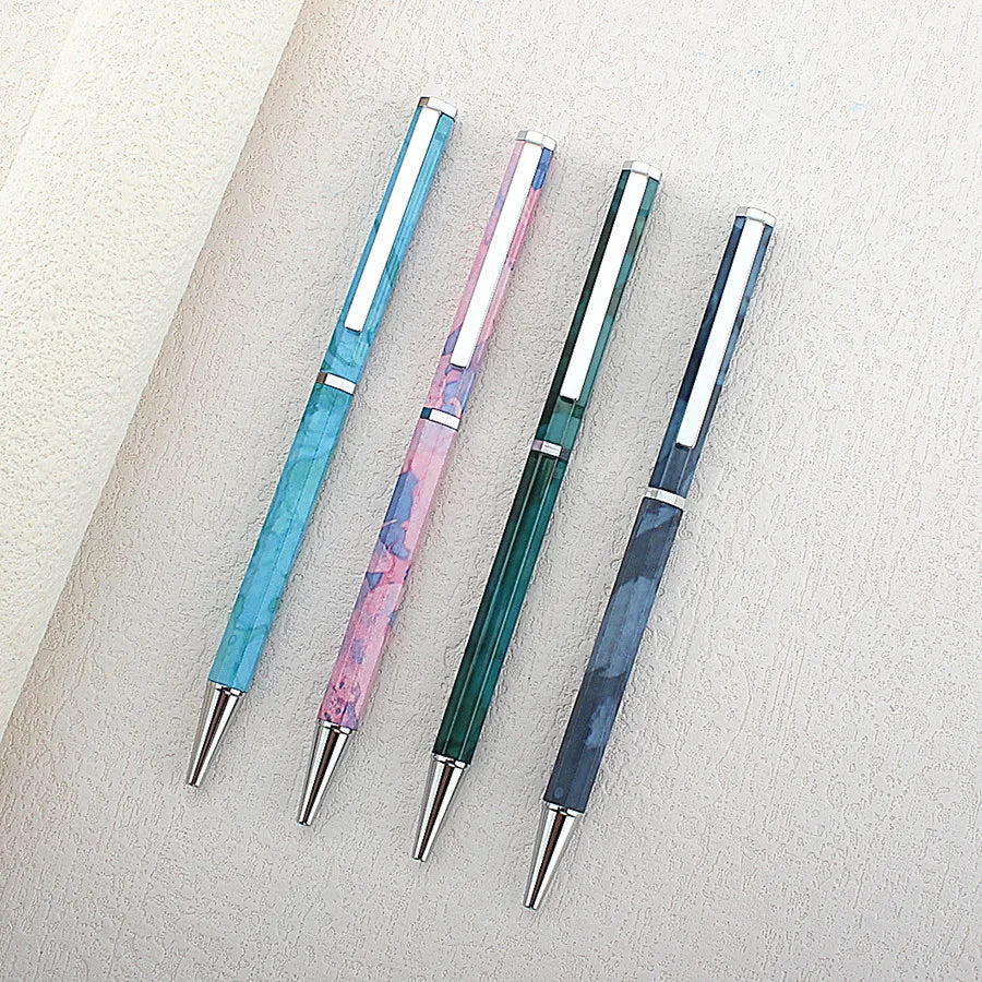 Premium Octagonal shape Metal Ballpoint Pen blue Ink Office Business Writing Ballpoint Pen School Student Stationery Gifts Quake 857-4PCS 3