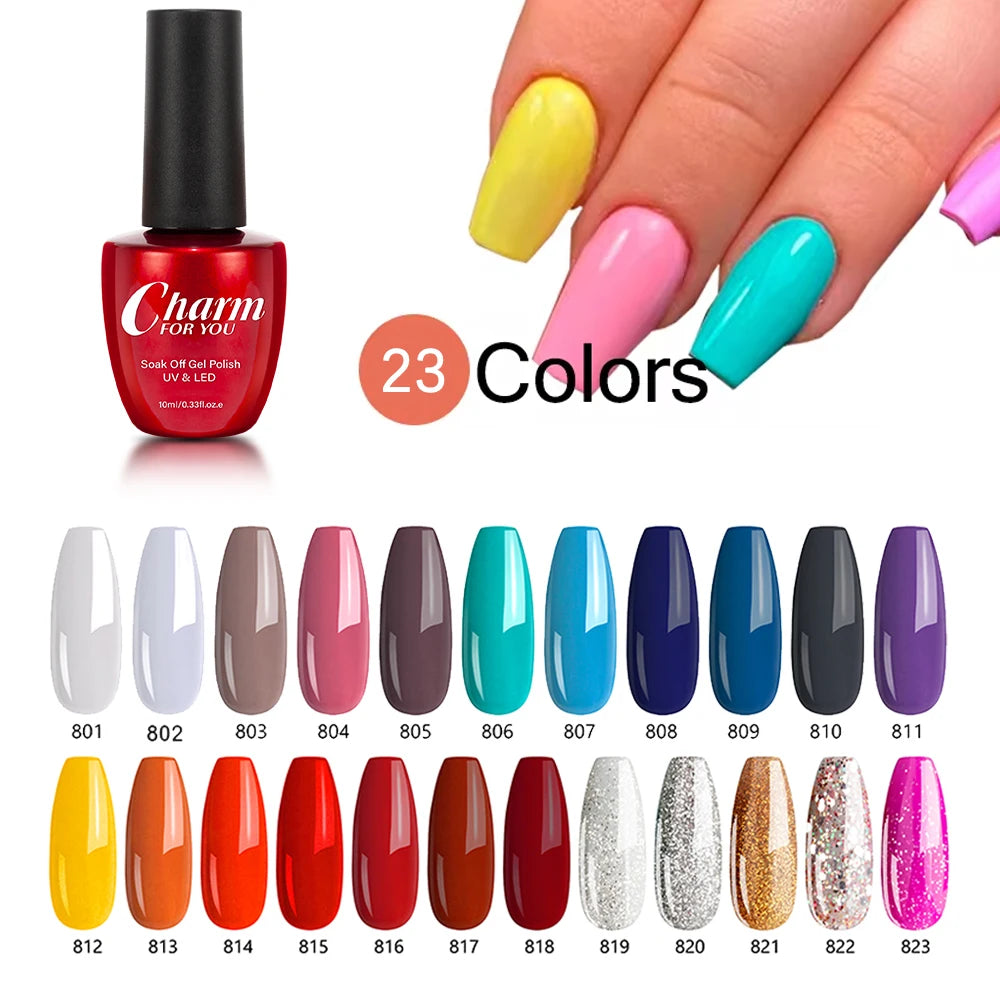 23 Color Gel Nail Polish 3 IN 1 One Step Summer Color Gel Varnish Semi Permanent UV/LED Soak Off Manicure Nail Art Gel Lacquer Quake