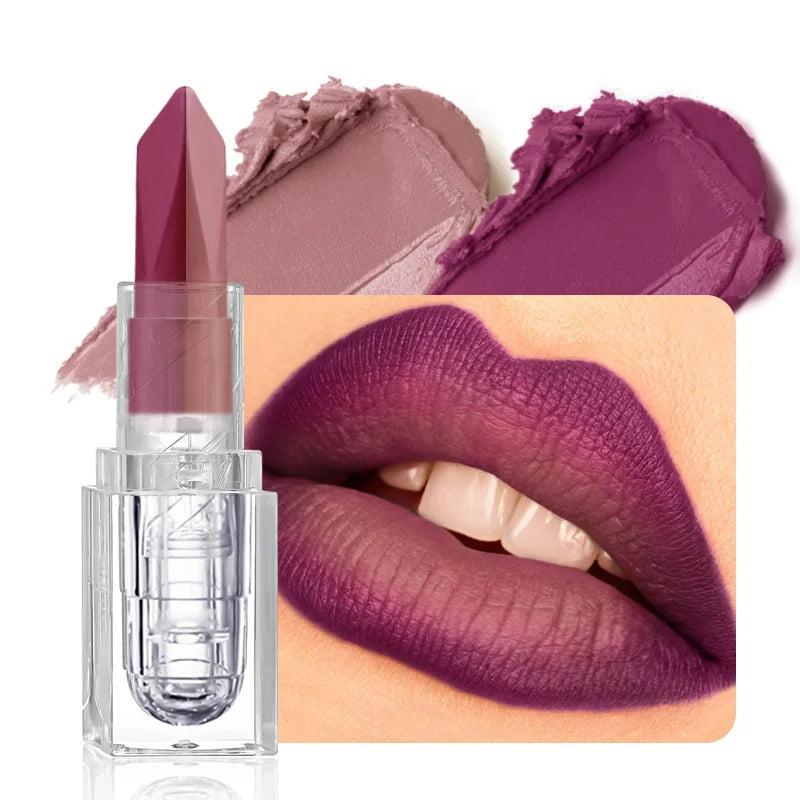 Soft Matte Two-Tone 2-in-1 Lipstick Long-Lasting Glitter and Matte Lipstick Lip Gloss is Not Easy to Fade.Perfect Romantic Lip G Quake FG-K