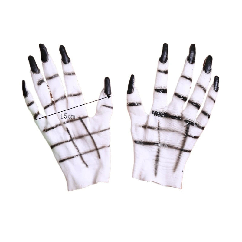 Halloween Horror Female Ghost Gloves Party Dress Up Props Makeup Ball Supplies Suitable for Haunted Houses Quake