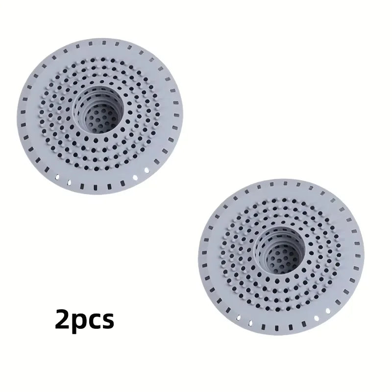 2pcs Kitchen Sink Filter Bathroom Floor Filter Silicone Drain Strainer Sink Strainers Hair Catcher for Bathroom Accessories Quake GRAY