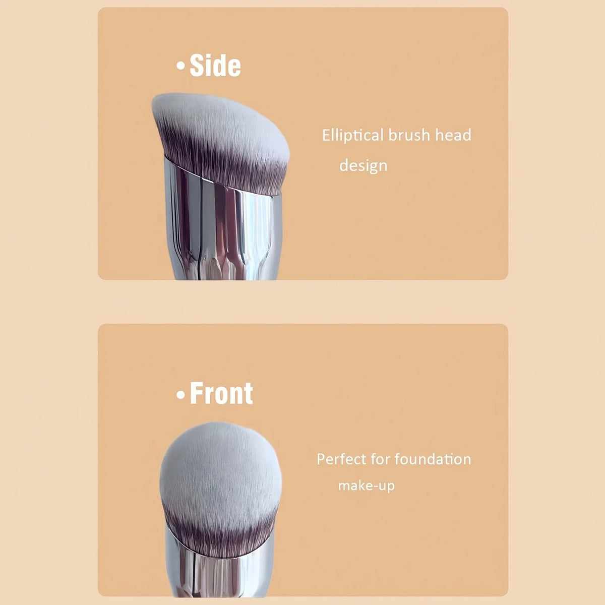 Profession Foundation Brush, Round Oblique Head, Soft Bristles Kabuki Brush for Contouring, Dense Bristles Quake