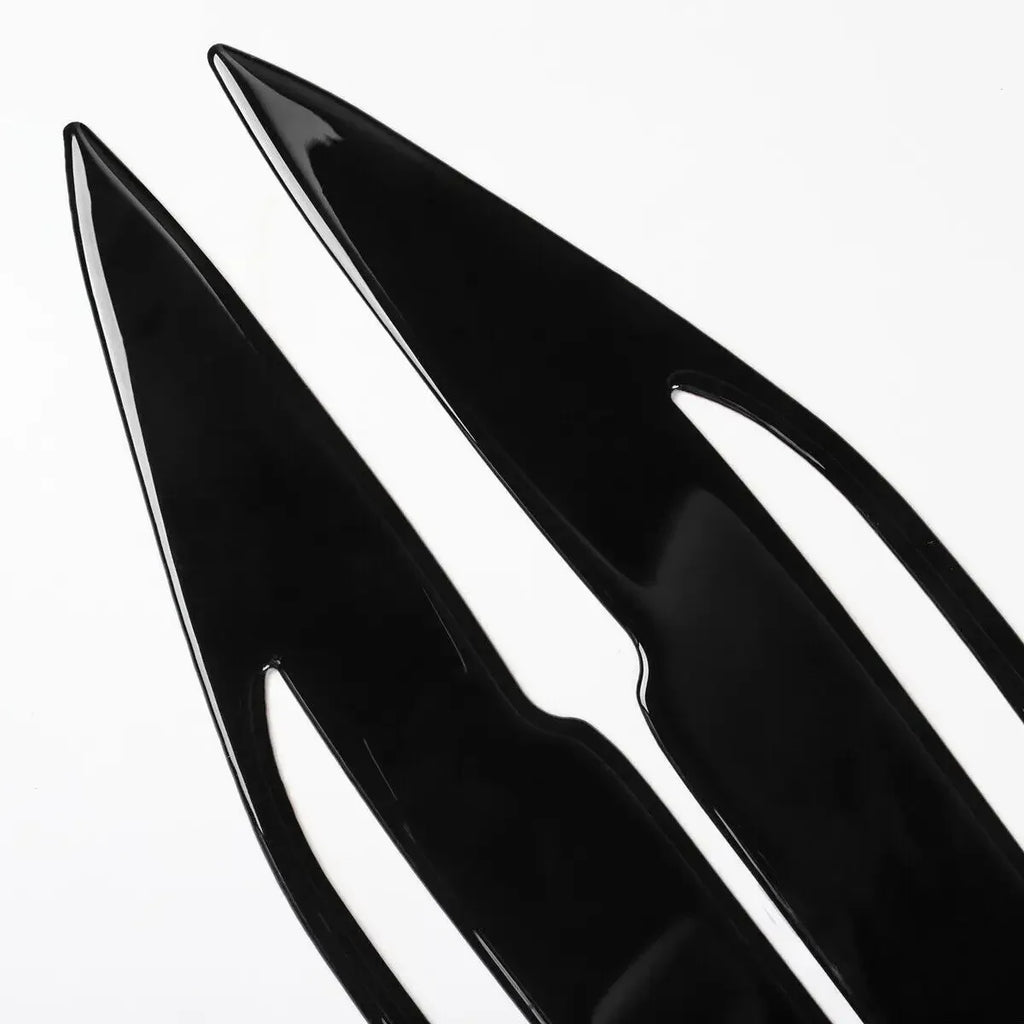 For BMW X5 F15 X6 F16 2014-2018 Gloss Black Carbon Car Front Headlight Eyebrow Eyelid Trim Sticker Cover ABS Decorative Frame Quake