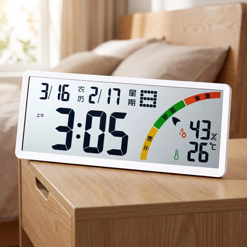 Digital Wall Clock Oversized Digits Wall Clock with Temperature Display Thin Bezel for Office, Living Room, Bedroom Quake