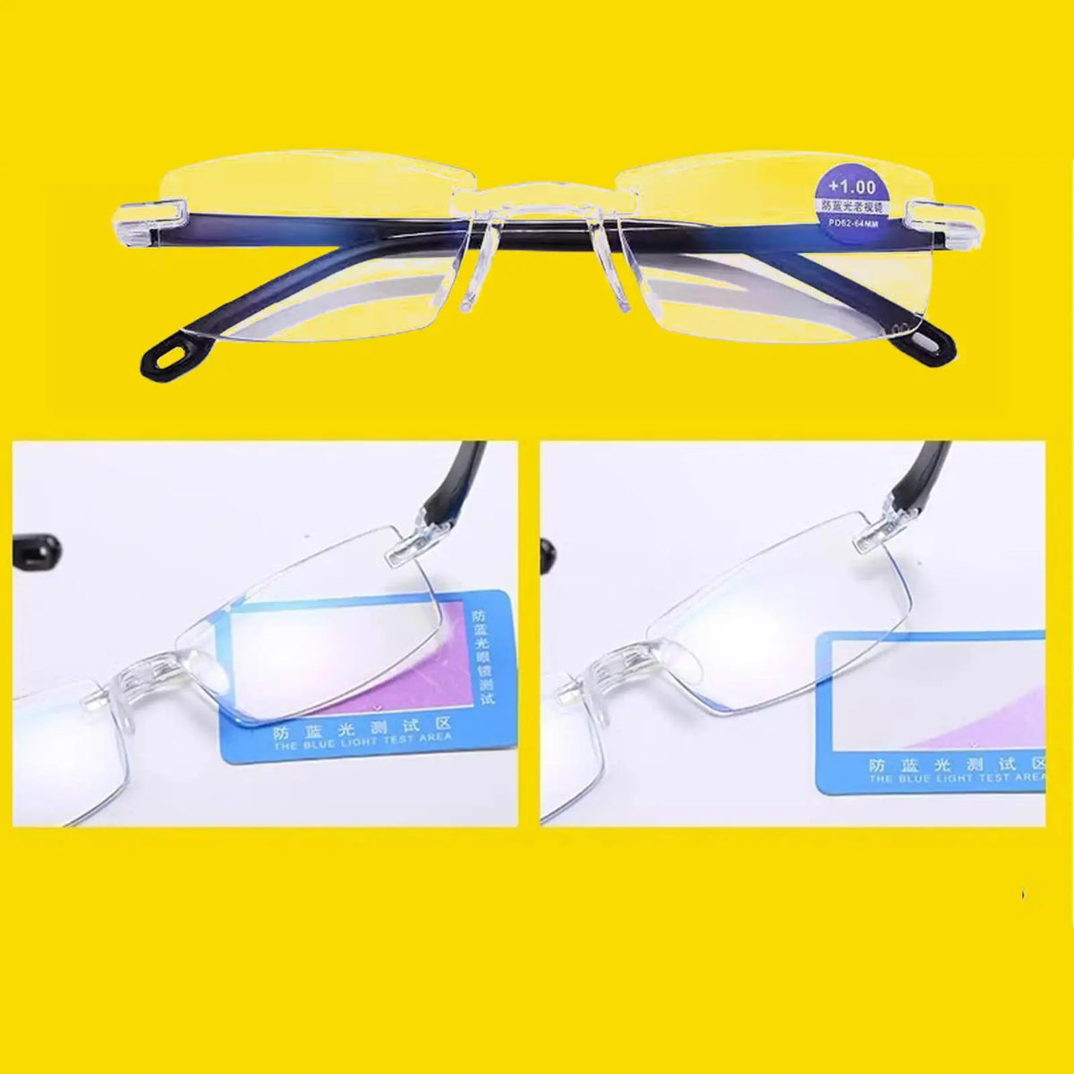 Clarity Blue Glasses Clear Anti-Glare Eyewear Clarity Blue Glasses Auto Focus for Daily Use Computer Work Reading Books Night Quake